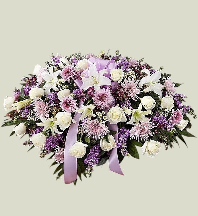 lavender flower spray Lavender Lament Casket Spray