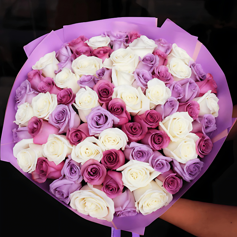 Purple Tones Rose Bouquet