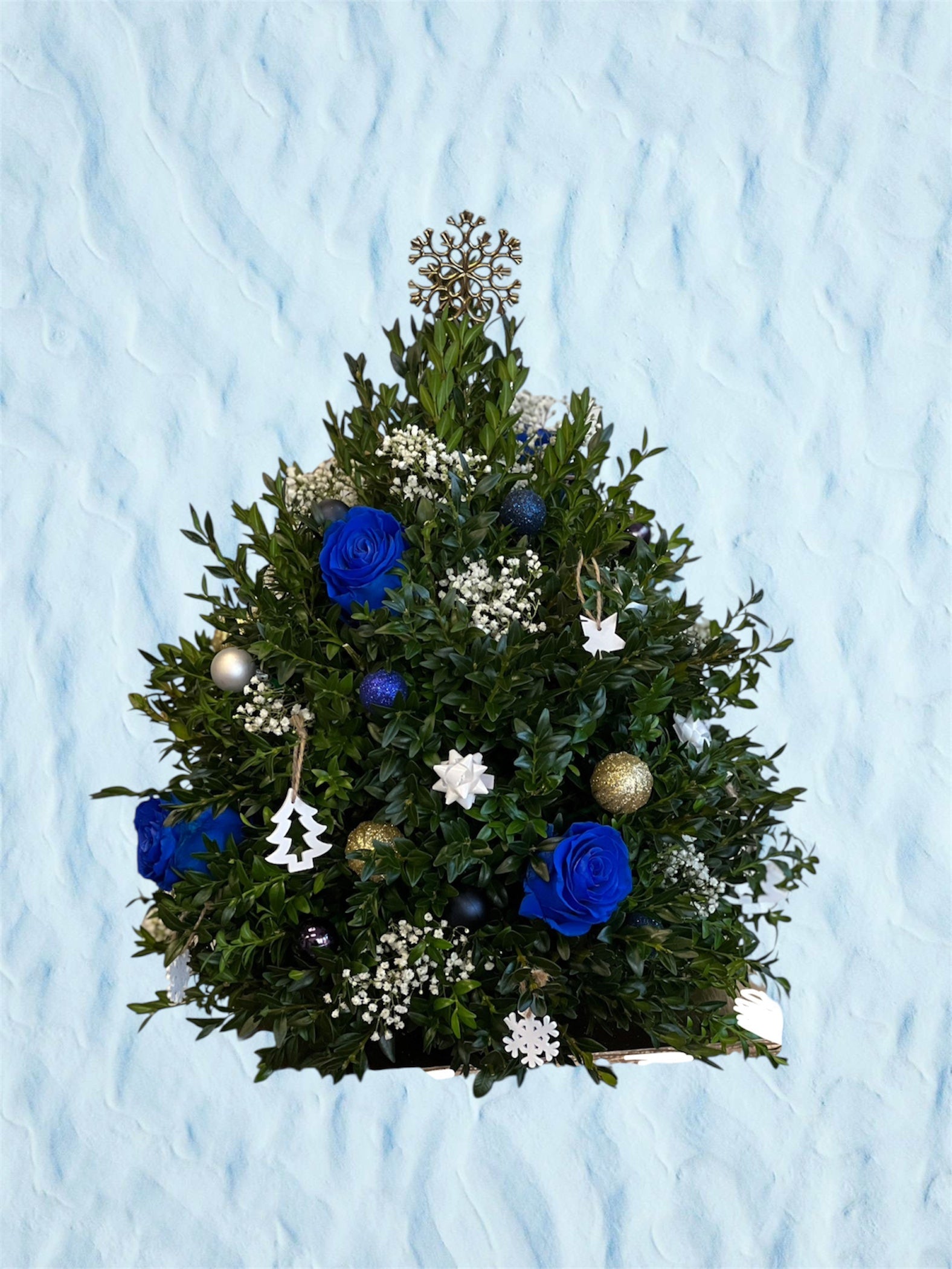 Baby Blue Boxwood Christmas Tree